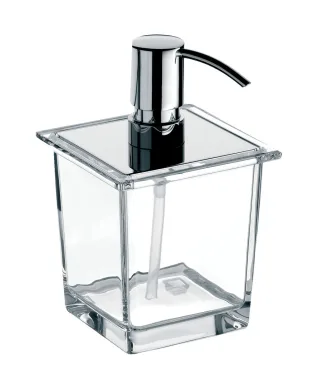 emco liaison Seifenspender für Reling Glasteil klar, Metallpumpe,365 ml, chrom,182100106 182100106