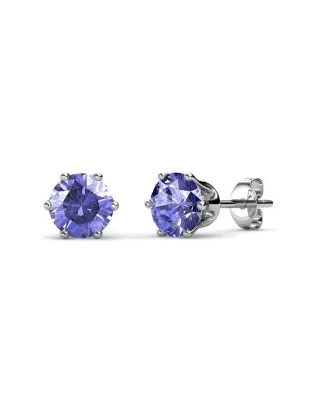 Geburtsstein Februar Ohrringe - Silber und Lila