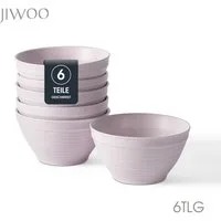 JIWOO Müslischale 6er Ø11,8cm, Frühstückschalen Eisschale Dessertschalen Schale, Keramik, (Schaleset, 6-tlg), Porzellan Hochwertiges Schalen Lila Mikrowellenofen Spülmaschine