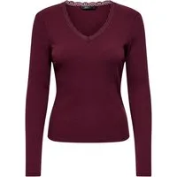 ONLY V-Shirt ONLSARA SHARAI L/S V-NECK TOP JRS Baumwollmischung, slim fitregular fit