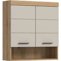 welltime Hängeschrank SIENA, Breite 74cm, 2 Türen, 1 offenes Fächer, MDF-Front (TOPSELLER) in verschiedenen Farben erhältlich, Badmöbel, Badschrank, Schrank, Bad