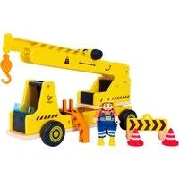 Hape Spielzeug-Kran Mobiles Kran- & Baustellenset