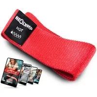 NEOLYMP Trainingsband Minibänder einzeln MB310 Stufe 1, 2,5 – 5 kg, Rot, Naturfasern, komfortabel, mit E-Book, langlebig, hygienisch, waschbar