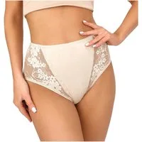 Donna Taillenslip 272 (2-St) Damen 2er Pack Taillen Slips Unterhosen florale Spitze Baumwolle