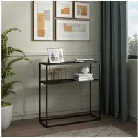 en.casa Konsolentisch, »Kuhmo« mit Metallplatte 80 x 80 x 30 cm Schwarz