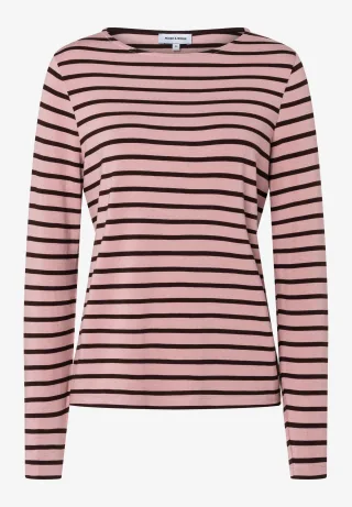 MORE & MORE - gestreiftes Langarmshirt rosa - Gr. - 38