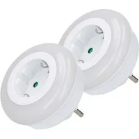 Grundig LED Nachtlicht LED Steckdosenlampe Nachtlampe Steckdose Lampe Licht Steckdosenlicht, LED fest integriert, Kaltweiß, 3 LEds mit Automatischer Tag- und Nachtsensor