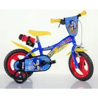 Dino Bikes Kinderfahrrad 12" Sonic Jungenfahrrad stabiler Stahl-Rahmen, Stützräder, kindgerecht, 1 Gang, mit Stützrädern, Trinkflasche und Frontschild
