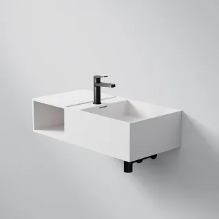 Steinberg Serie 443 Waschtisch Wandwaschtisch aus Mineo Stone, matt white, 443 7125 W 443 7125 W