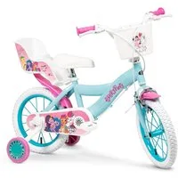 Toimsa Bikes Kinderfahrrad 14 Zoll Kinder Mädchen Fahrrad Kinderrad Rad Bike My Little Pony 1497, 1 Gang, Puppensitz, Korb, Stützräder