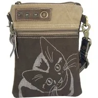 Sunsa Umhängetasche Katzenmotiv kleine Tasche Umhängetasche Crossbody bag Schultertasche, aus recyceltem Canvas
