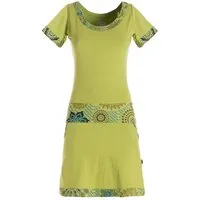 Vishes Jerseykleid Damen Sommerkleid Kurzarm Jersey-Kleid Tunika-Kleid T-Shirtkleid Boho, Goa, Retro Style