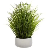 Kunstpflanze Kunstblume, Grass, 40 cm, weißer Topf Zimmerpflanze, Atmosphera Créateur d'intérieur, Höhe 50 cm