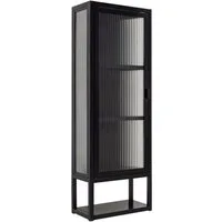 osoltus Sideboard osoltus Wandschrank Riffelglas Stahl Regal cube Schwarz Industrial