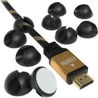 EAZY CASE Kabelführung 12x Kabelmanagement Set, Kabelclips Kabelmanagement ohne Bohren Ordnung Kabel Organizer Schwarz