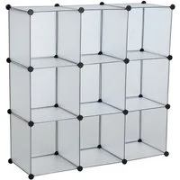 ESTEXO Regal system Würfelregal Steckregal 9 Fächer Stufenregal DIY Kunststoff
