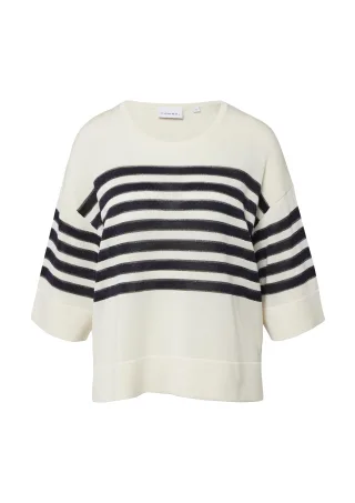 comma - Strickpullover creme/schwarz - Gr. - L