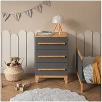 VitaliSpa® Kommode Malia, Grau/Artisan/Artisan, 60 x 88 cm mit 3 Schubladen (1 St)