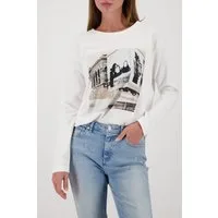Monari Langarmshirt Shirt City Druck Regular fit mit U-Boot-Ausschnitt
