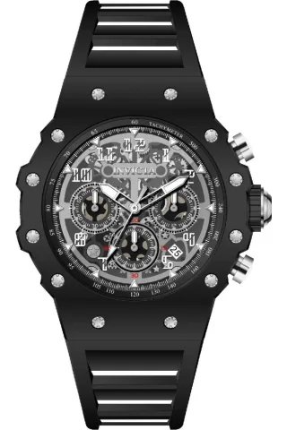Invicta Racing 69669 Herrenuhr - Quarzwerk - Acryl mit silbernem Zifferblatt - 43 mm