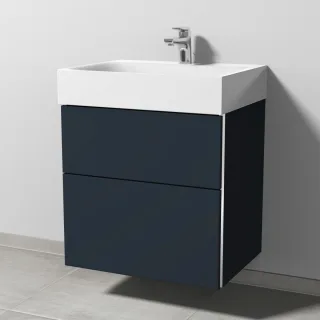 Sanipa 3way Waschtischunterbau zu Kaldewei Silenio Waschtisch mit 2 Auszügen, Marine-Matt BP4551R