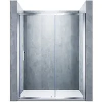 SONNI Dusch-Schiebetür Duschschiebetür, 100--170x185 cm,Duschschiebetüren, Höhe: 185cm, 100x185 cm, Einscheiben-Sicherheitsglas (ESG)