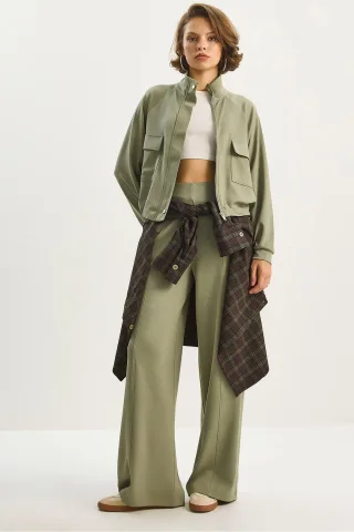 Jacken-Hosen Viskose-Mischung Zweiteiliges Set