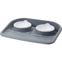 Nobby Napf-Set Dinner Serving Tray Butler grau für Katzen