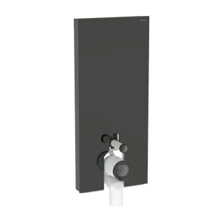 Geberit Monolith Stand-WC-Modul 131033SJ6 Bauhöhe 114cm, Front Glas schwarz, Seite aluminium schwarzchrom