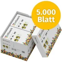 Infowerk Druckerpapier Kopierpapier 5000 Blatt A4 80g Premium Weiß Testsieger PEFC