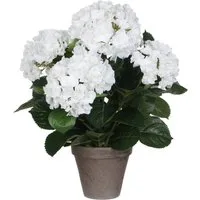 Kunstpflanze Mica Decorations Hortensie weiss in Topf Stan grau d13,5cm - h45xd45cm, Mica Decorations, Höhe 45 cm