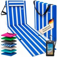 Detex Gartenliege, Strandmatte Gepolstert mit Rückenlehne Strandliege Klappbar Tragbar