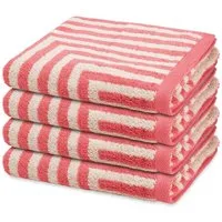 ROSS Handtuch Set Grafik, Frottee (Spar-Set, 4-St), 4 X Handtuch im Set - Baumwolle - Saugstark