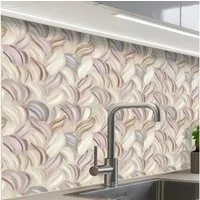 KitchenYeah Küchenrückwand Muster selbstklebend (keine Folie) Abstrakt - Gewellt - Pastell, (1-tlg), Spritzschutz, Küche, Rückwand, Küchenwand, Küchenfront, 30x20 cm