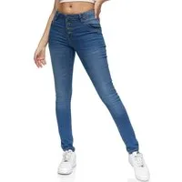 REPUBLIX Stretch-Jeans ISLA Damen Knopf Mid Waist Stretch Denim Jeans