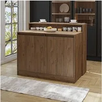 Roomart Kücheninsel Kücheninsel CORTADO 120 cm, Bartisch & Stauraum, 4 Farben, (Bartisch, Kücheninsel), Thekenebene rückseitig, 4-Fach-Unterschrank, Barhocker-kompatibel