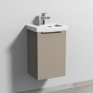 Sanipa 3way Waschtischunterbau zu Villeroy & Boch Subway 3.0 Waschtisch mit 1 Tür, Sandgrau-Matt UF84167