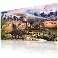 Goods+Gadgets Poster Goods+Gadgets Dinosaurier Poster–XXL Kunstdruck für Kinderzimmer Deko, Steppenlandschaft (Dino XXL Wandbild), Kinderzimmer Deko