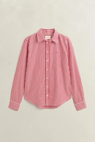 GANT - Popeline-Bluse im Regular Fit mit Streifen RUBY RED - Gr. - 38