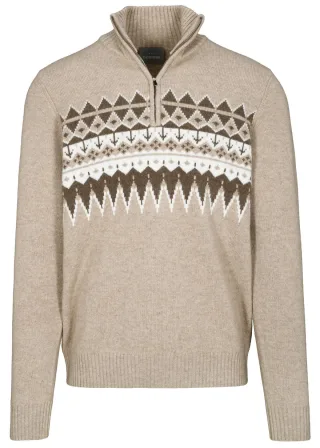 COMMANDER Finest Clothing - Zip Troyer Pullover, uni irish cream mel. - Gr. - M