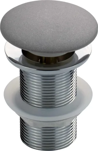 Neuesbad Ablaufgarnitur für Waschbecken ohne Überlauf, Grau Metallic, 2 SILICONE GASKETS NB1DENHCS12A1