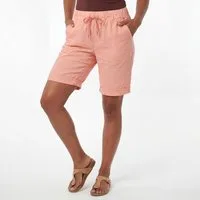 OriginalYou Chinoshorts Damenhose Kurze Damen Sommerhose Chino Shorts Schlupf Bermuda Stretchgewebe in modernem Knitterlook, elastischer Bund mit Kordelzug