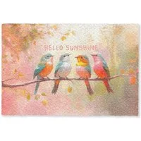 MuchoWow Fußmatte Vögel - Zweig - Zitat - Rosa, Rechteckig, innen Schmutzfangmatte, Tür, Schmutzfänger Flur, Teppich 60x40 cm