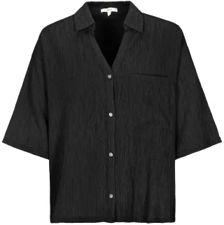 zab company - Da. Crinkle Bluse 1/2 Arm schwarz - Gr. - 38