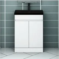 Aica Sanitär Waschtisch Waschtisch Badmöbel Set Waschbecken mit Unterschrank MDF Softclose