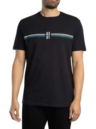 Armani Exchange Grafisches T-Shirt, Blau
