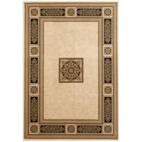 TaraCarpet Teppich TaraCarpet Leonardo Design Renaissance, rechteckig, Höhe: 14 mm, Modernes Orientalisches Design in gold schwarz premium 80x150