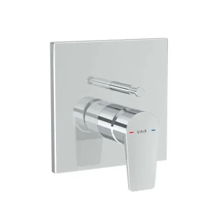 VitrA Flow Square Einhebel-Wannenfüll- und Brausearmatur V-Box Unterputzmontage Chrom,A43238EXP A43238EXP