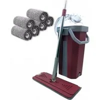 Venteo Wischmopp Balai Clean & Dry Mop Bodenwischer-Set, (Spar-Set), selbstreinigendes Wischsystem, Doppelkammereimer, 2,7 Liter