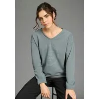 Laura Scott Longsweatshirt mit Fransenkante